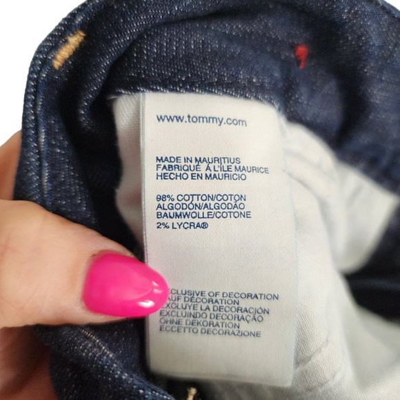 Preowned with Tags Tommy Hilfiger Womens Dark Wash Modern Rise Crop Pants Size 8 - Picture 7 of 9